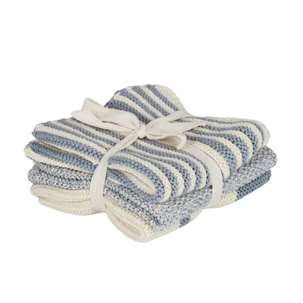 Amy Set of 3 Cotton Knit Cloth - Blue Cloths Coast to Coast Home 