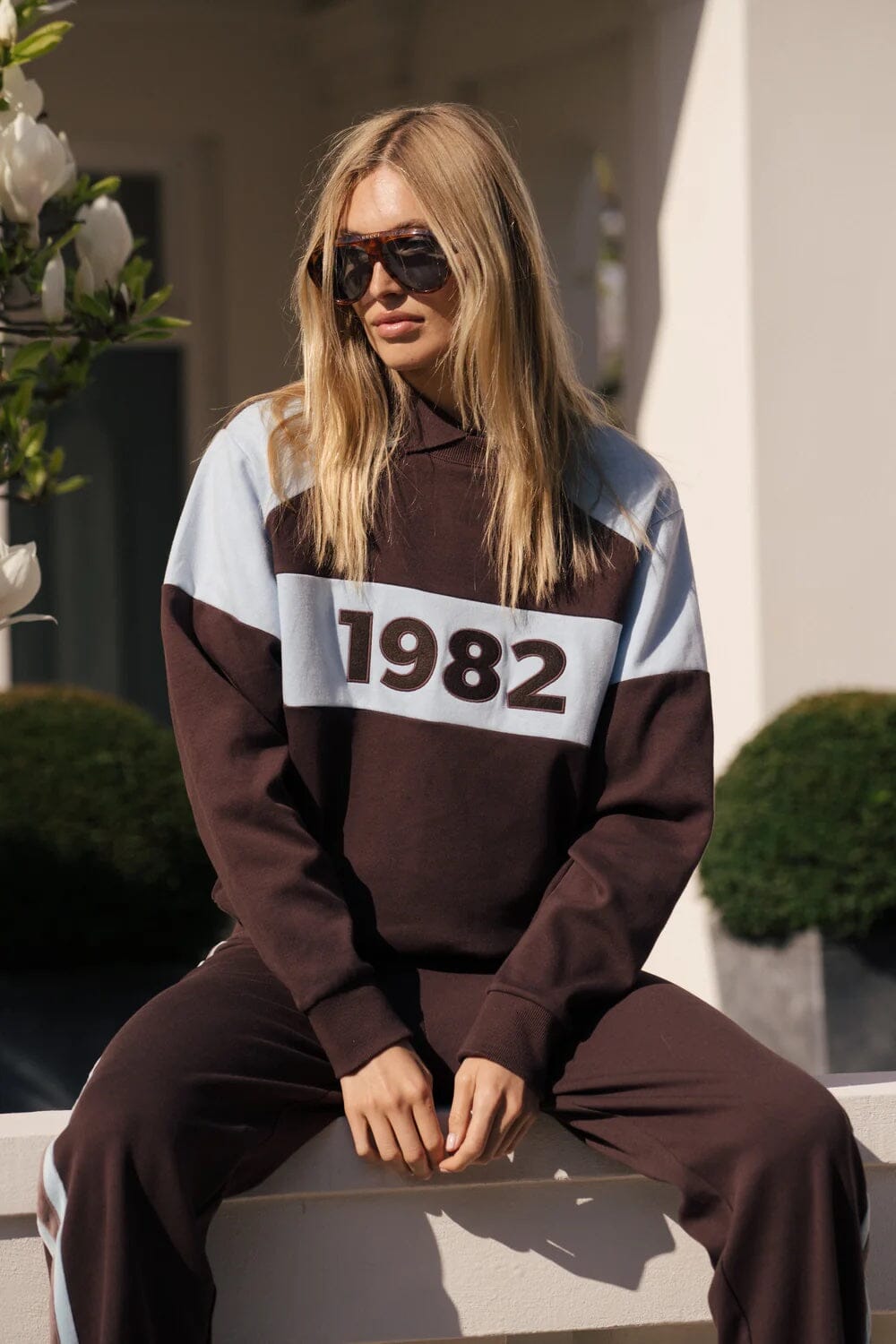 Araminta James 1982 Contrast Knit Sweater - Espresso Araminta James
