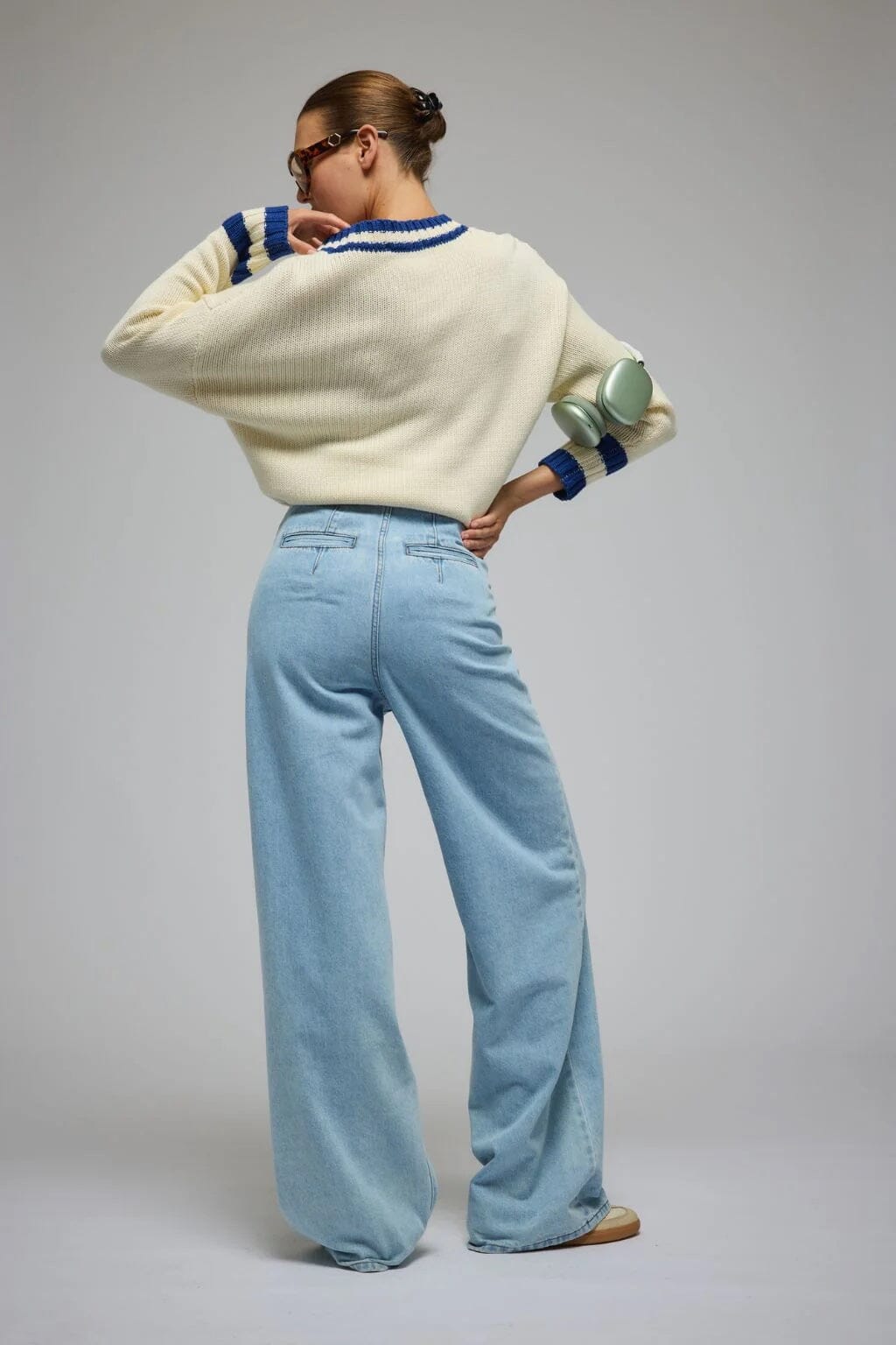 Araminta James AJ V-Neck Knit Sweater - Coconut Araminta James