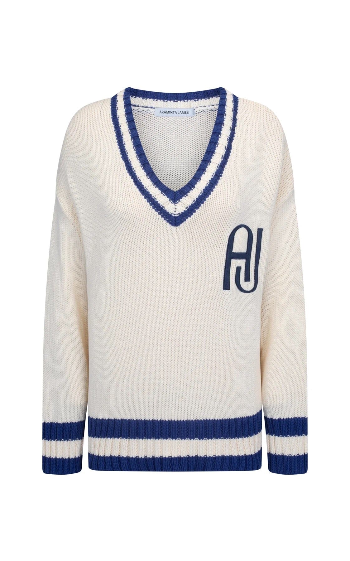 Araminta James AJ V-Neck Knit Sweater - Coconut Araminta James