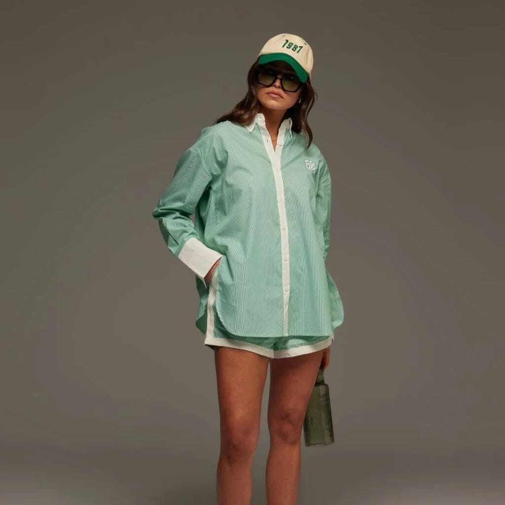 Araminta James Cotton Club Shirt - Green Stripe Araminta James