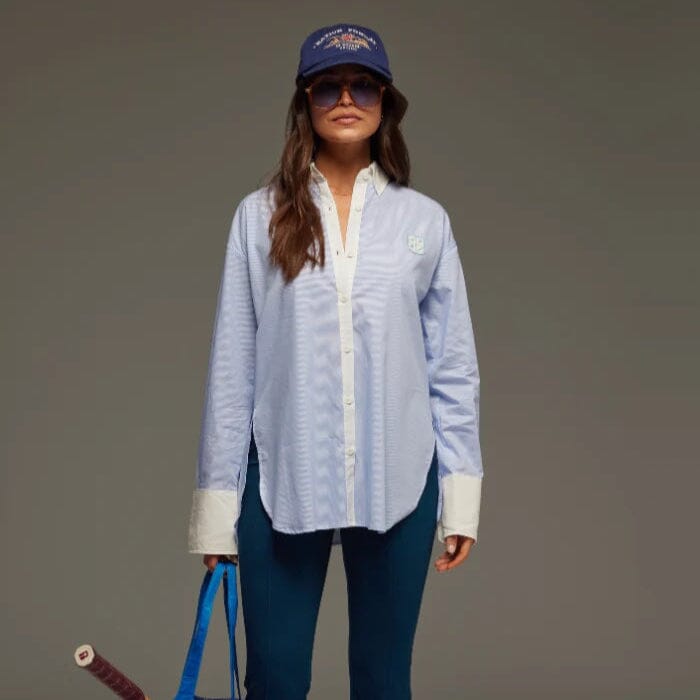 Araminta James Cotton Club Shirt - Light Blue Stripe Araminta James