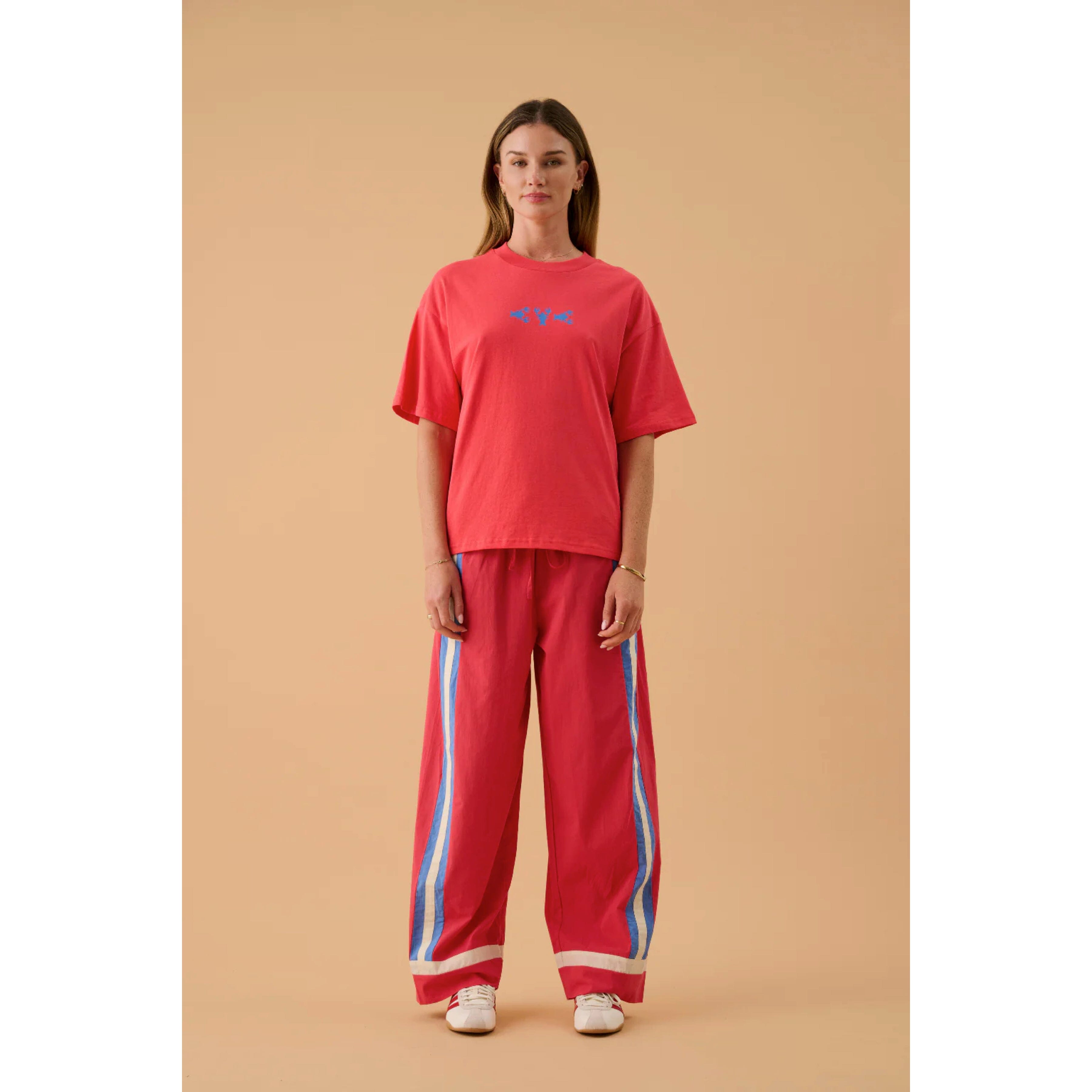 Araminta James La Mer Stripe Pants - Lobster Red Araminta James