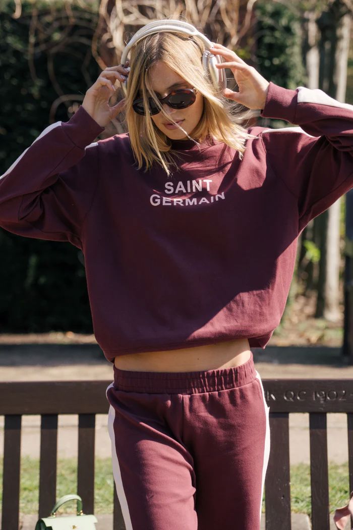 Araminta James Saint Germain Knit Sweatshirt - Red Wine Women's Sweater Araminta James 