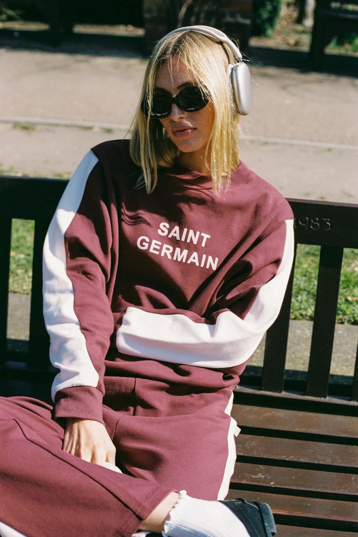 Araminta James Saint Germain Knit Sweatshirt - Red Wine Women's Sweater Araminta James 