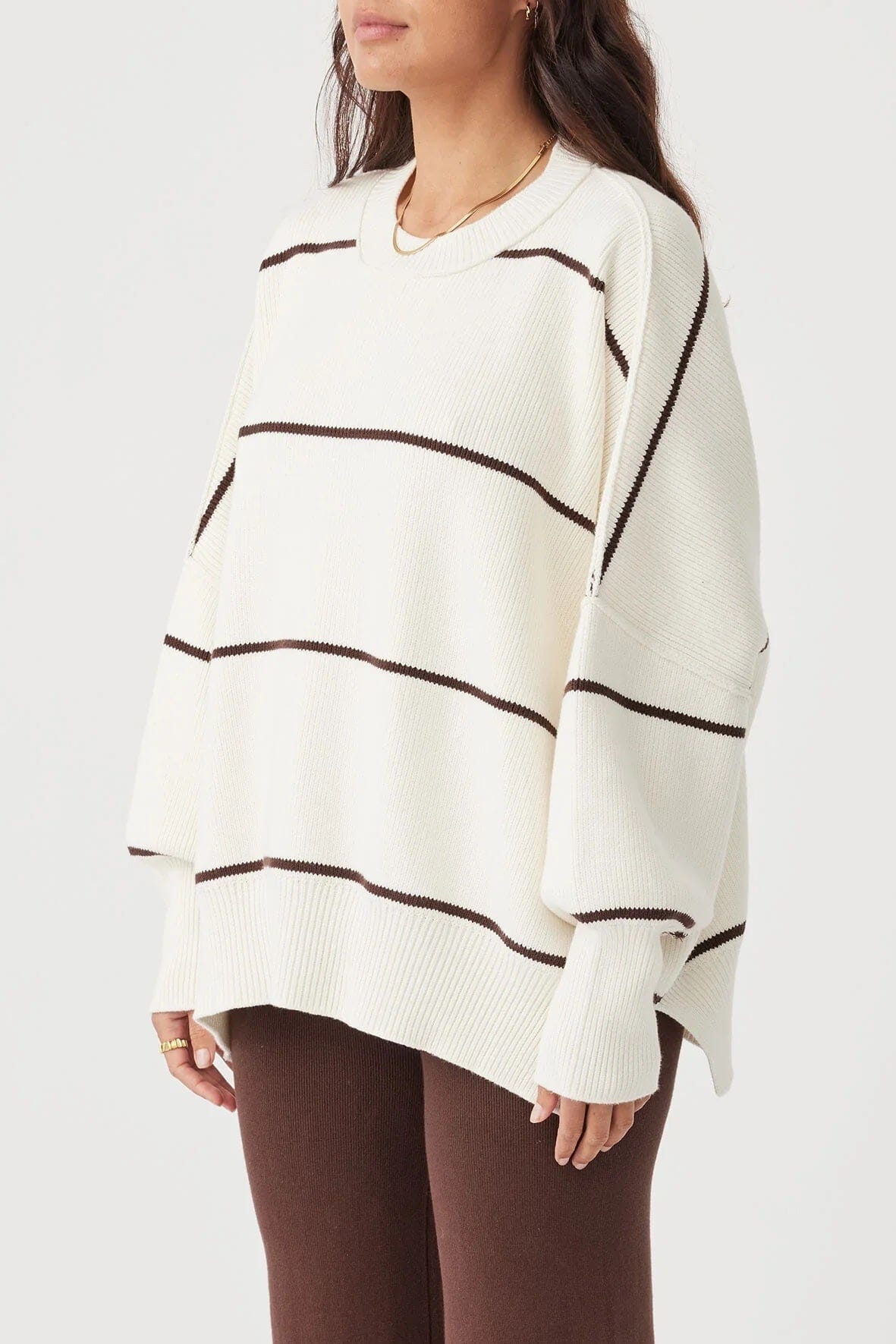 Arcaa Harper Stripe Sweater - Cream & Chocolate Arcaa