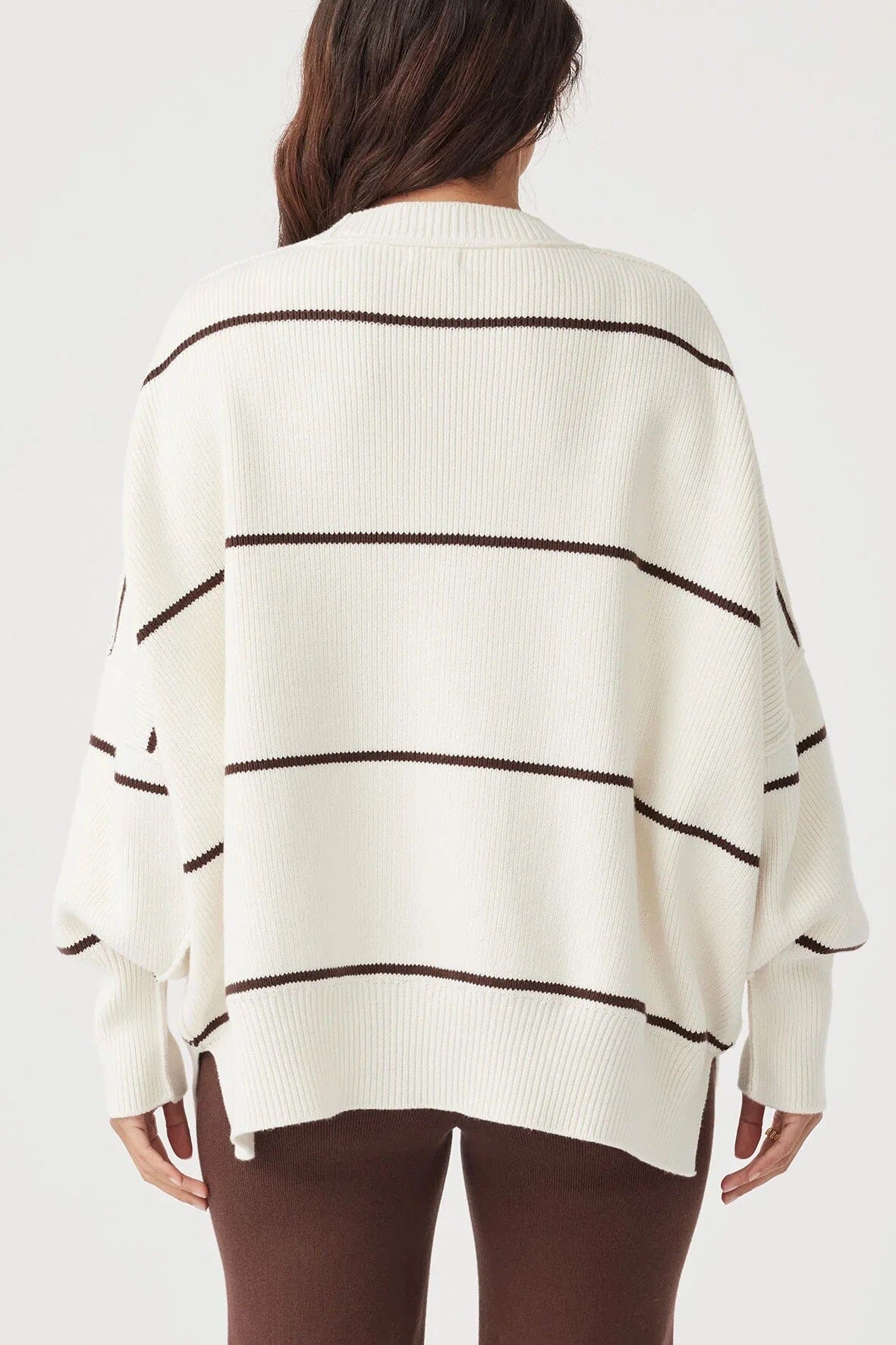 Arcaa Harper Stripe Sweater - Cream & Chocolate Arcaa