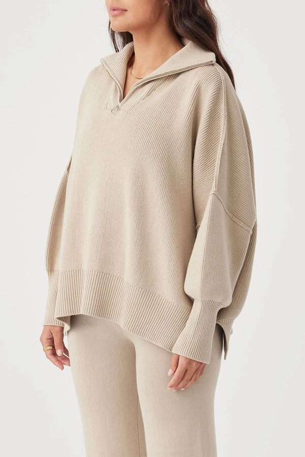 Arcaa London Zip Sweater - Taupe Arcaa