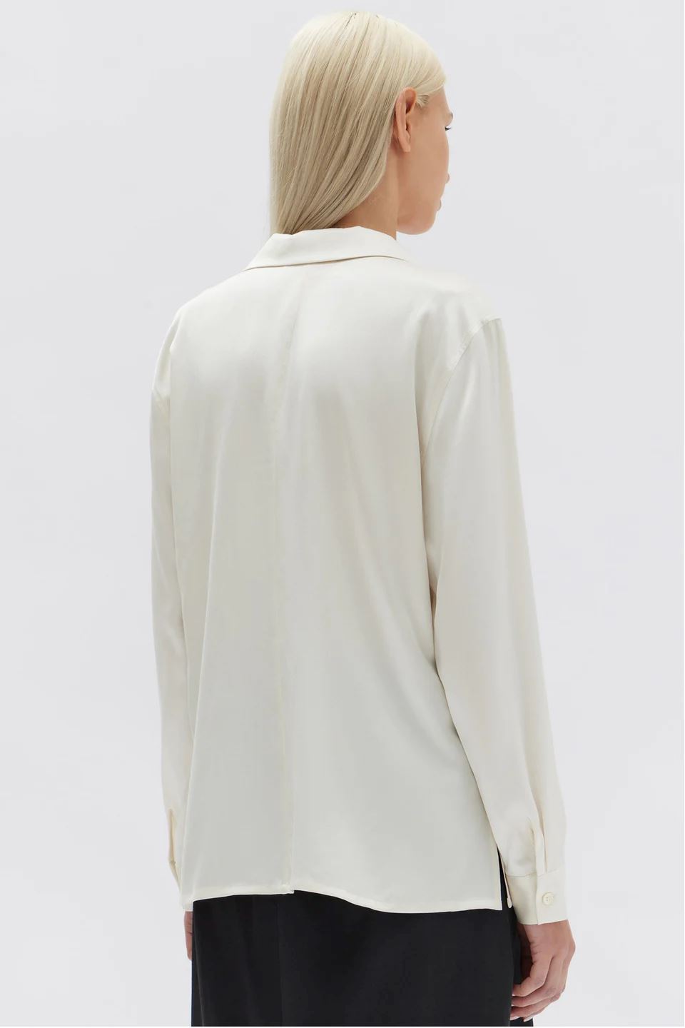 Assembly Label Ali Silk Long Sleeve Shirt - Cream Assembly Label