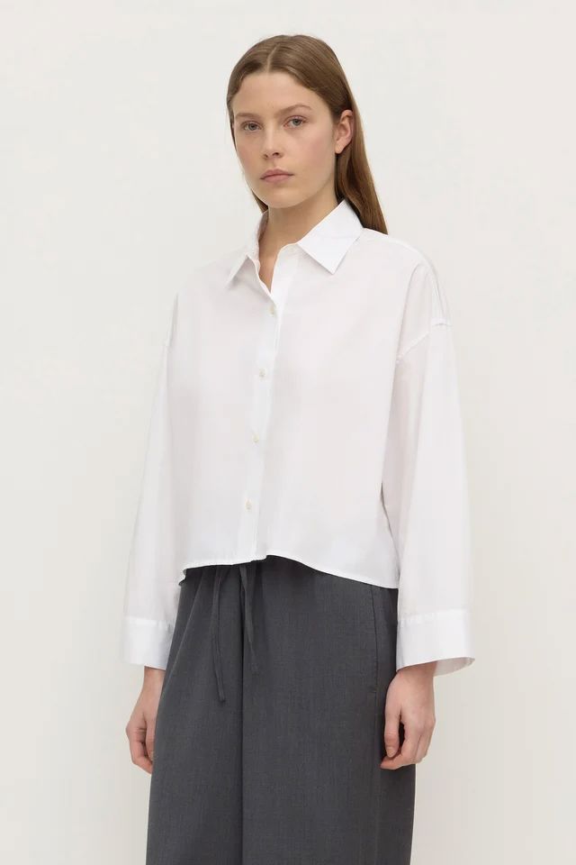 Assembly Label Aurora Cropped Cotton Poplin Shirt - White Women's Shirt Assembly Label 