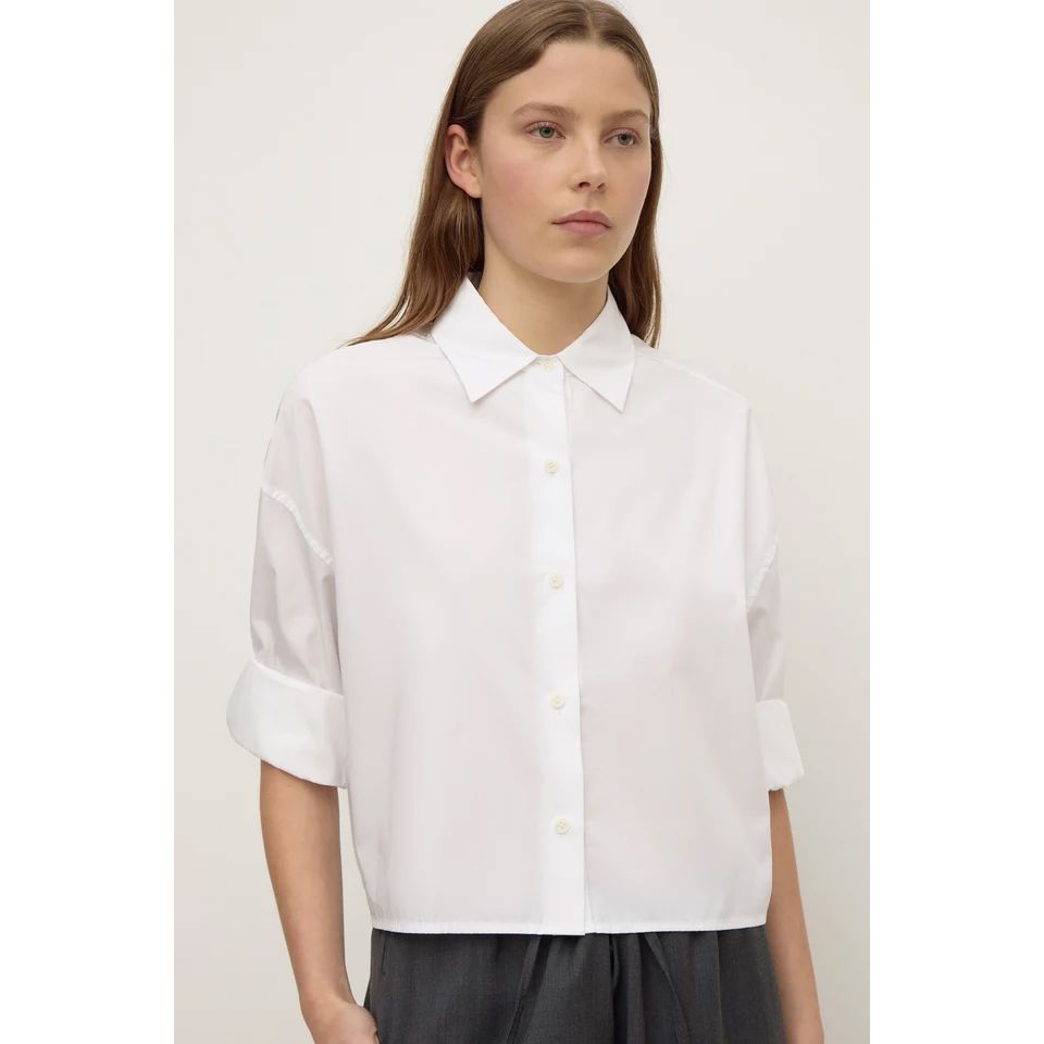 Assembly Label Aurora Cropped Cotton Poplin Shirt - White Women's Shirt Assembly Label 