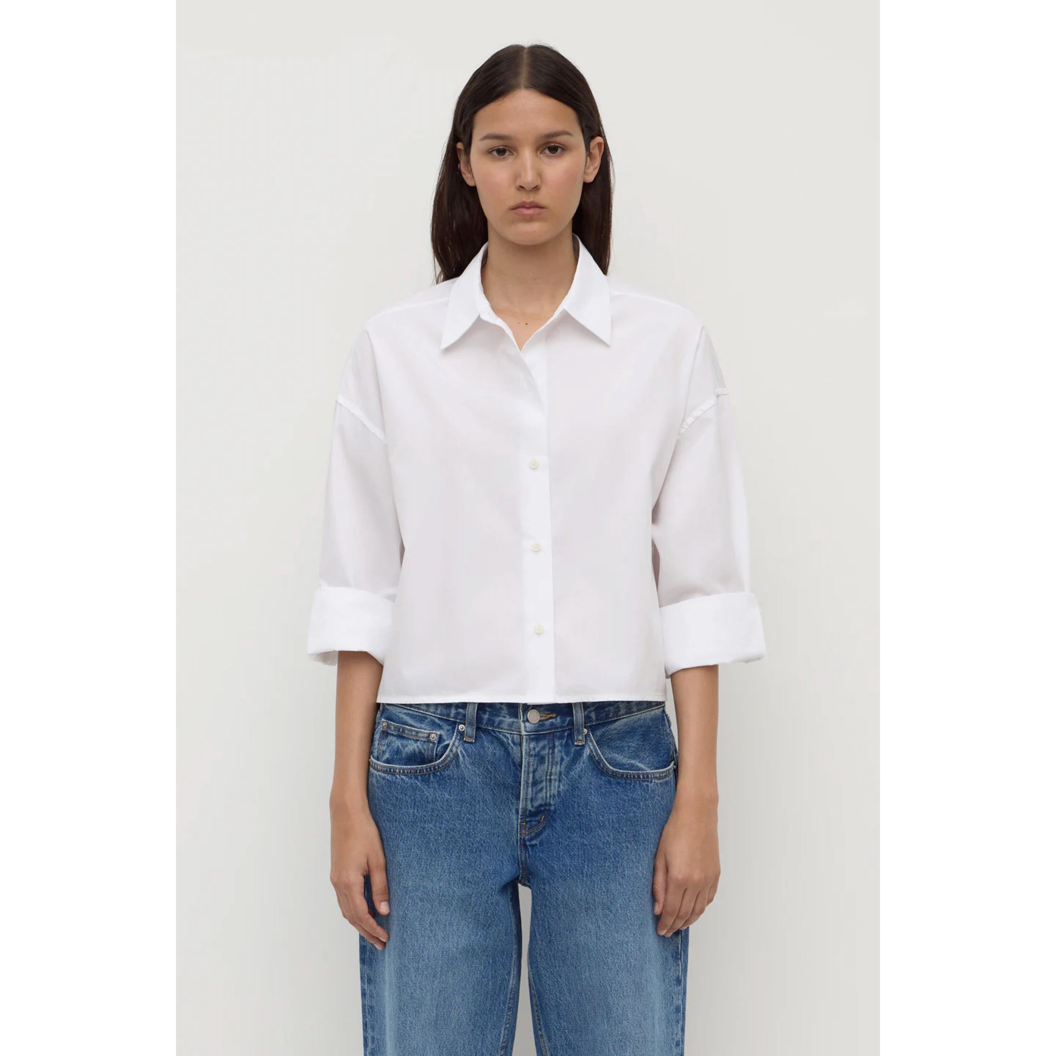 Assembly Label Aurora Cropped Poplin Shirt - White Assembly Label