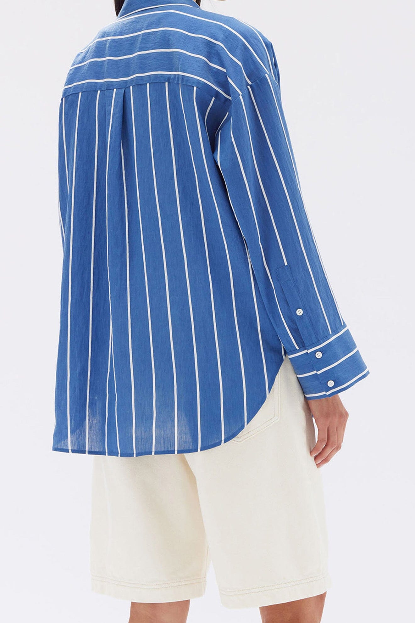 Assembly Label Ayla Stripe Long Sleeve Shirt - Royal/White Assembly Label