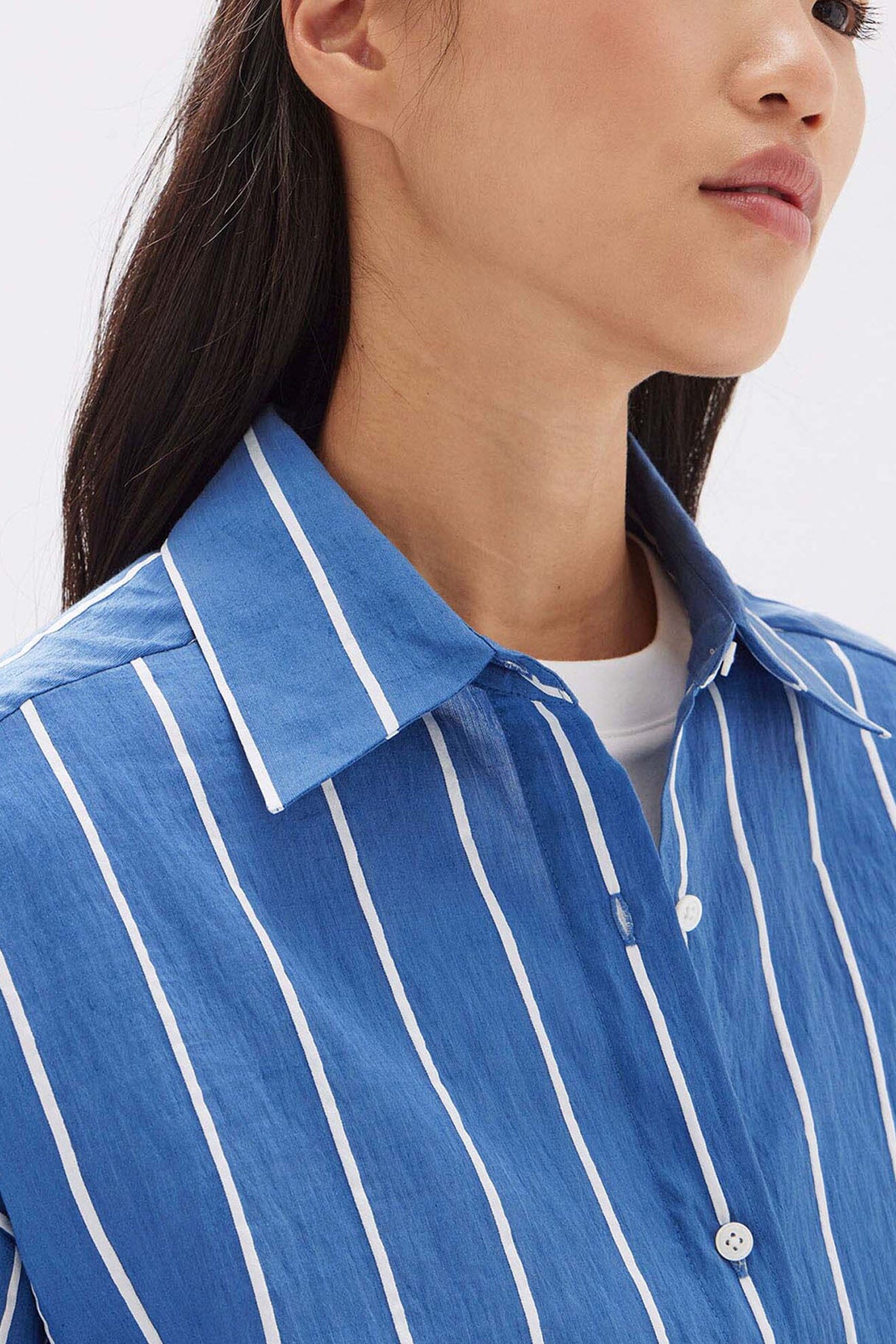 Assembly Label Ayla Stripe Long Sleeve Shirt - Royal/White Assembly Label