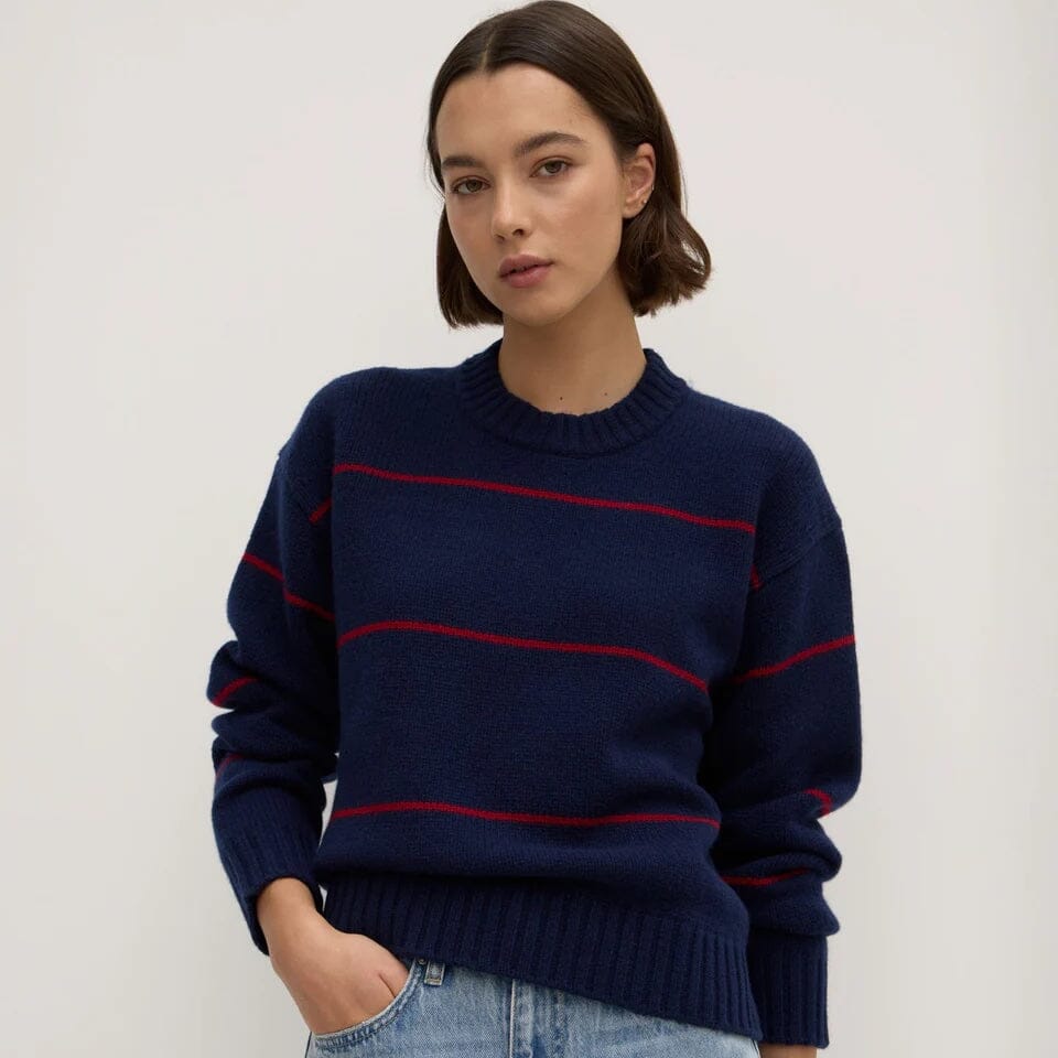 Assembly Label Beau Stripe Wool Merino Knit - Navy/Dark Cherry Assembly Label