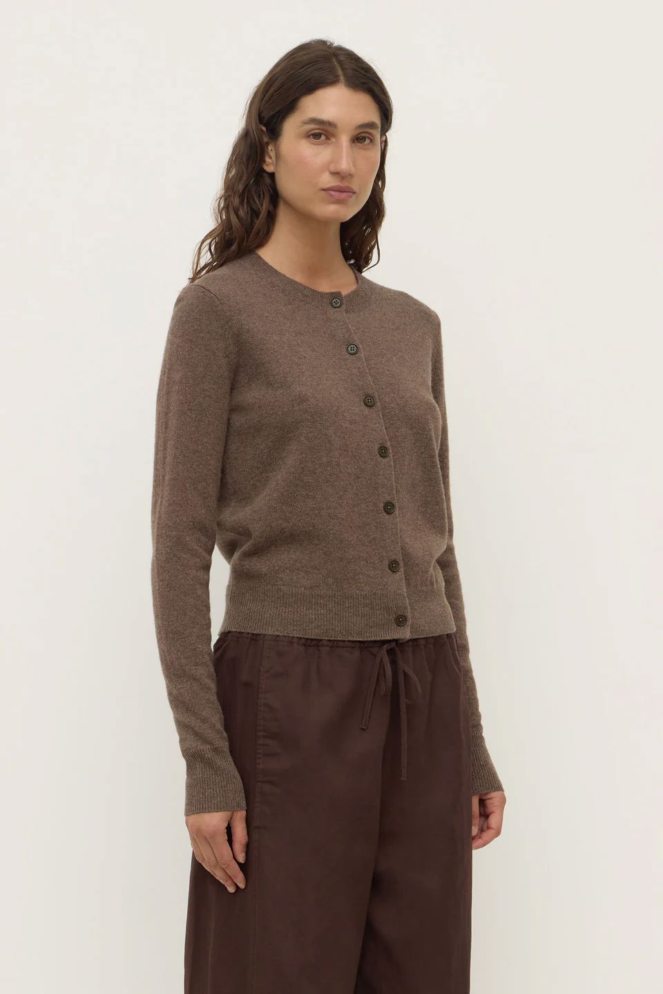 Assembly Label Benny Knit Cardigan - Cocoa Marle Assembly Label