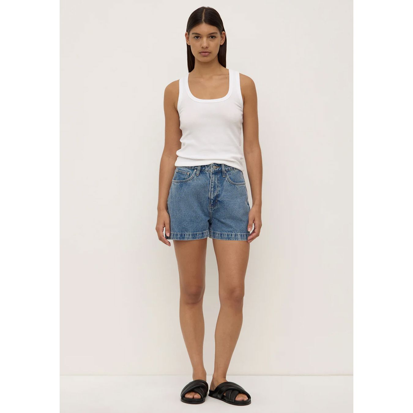 Assembly Label Boxy Denim Short - Dark Stone Assembly Label