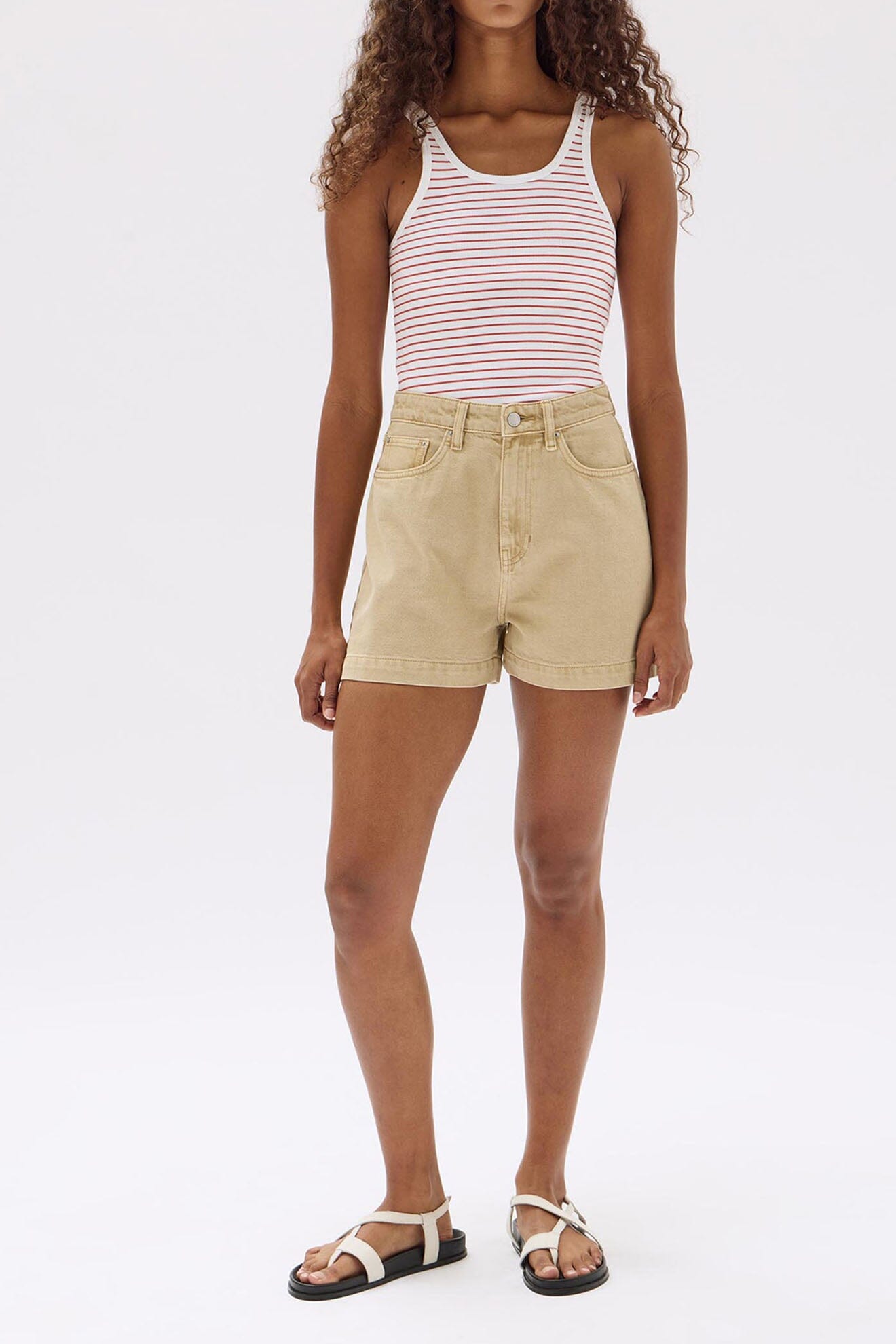 Assembly Label Boxy Denim Short - Tan Assembly Label