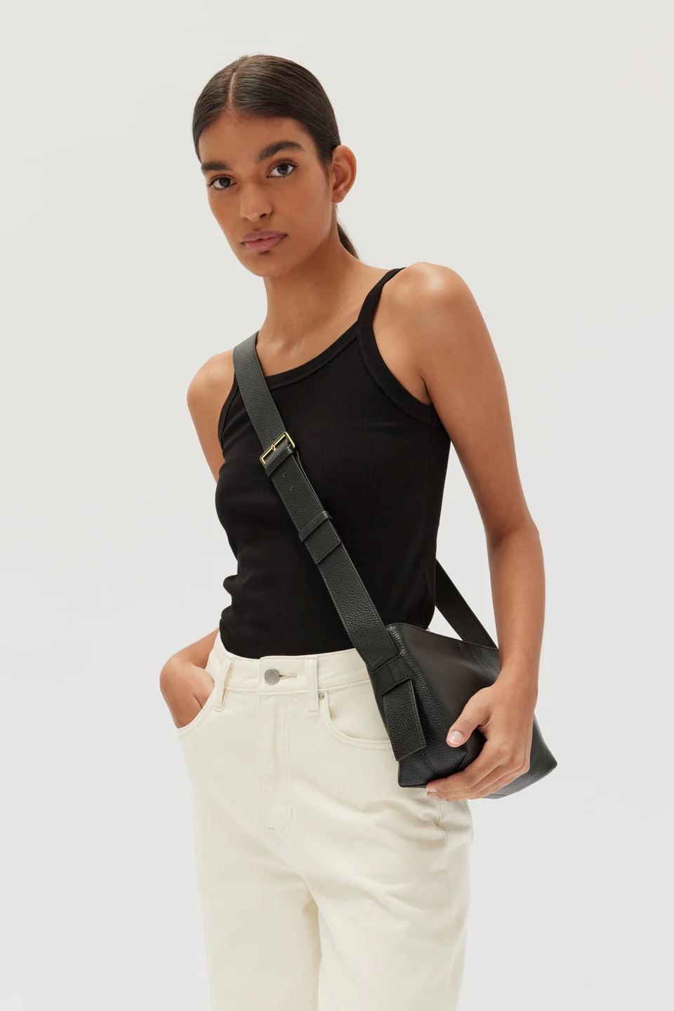 Assembly Label Bridie Leather Crossbody Bag - Black Assembly Label