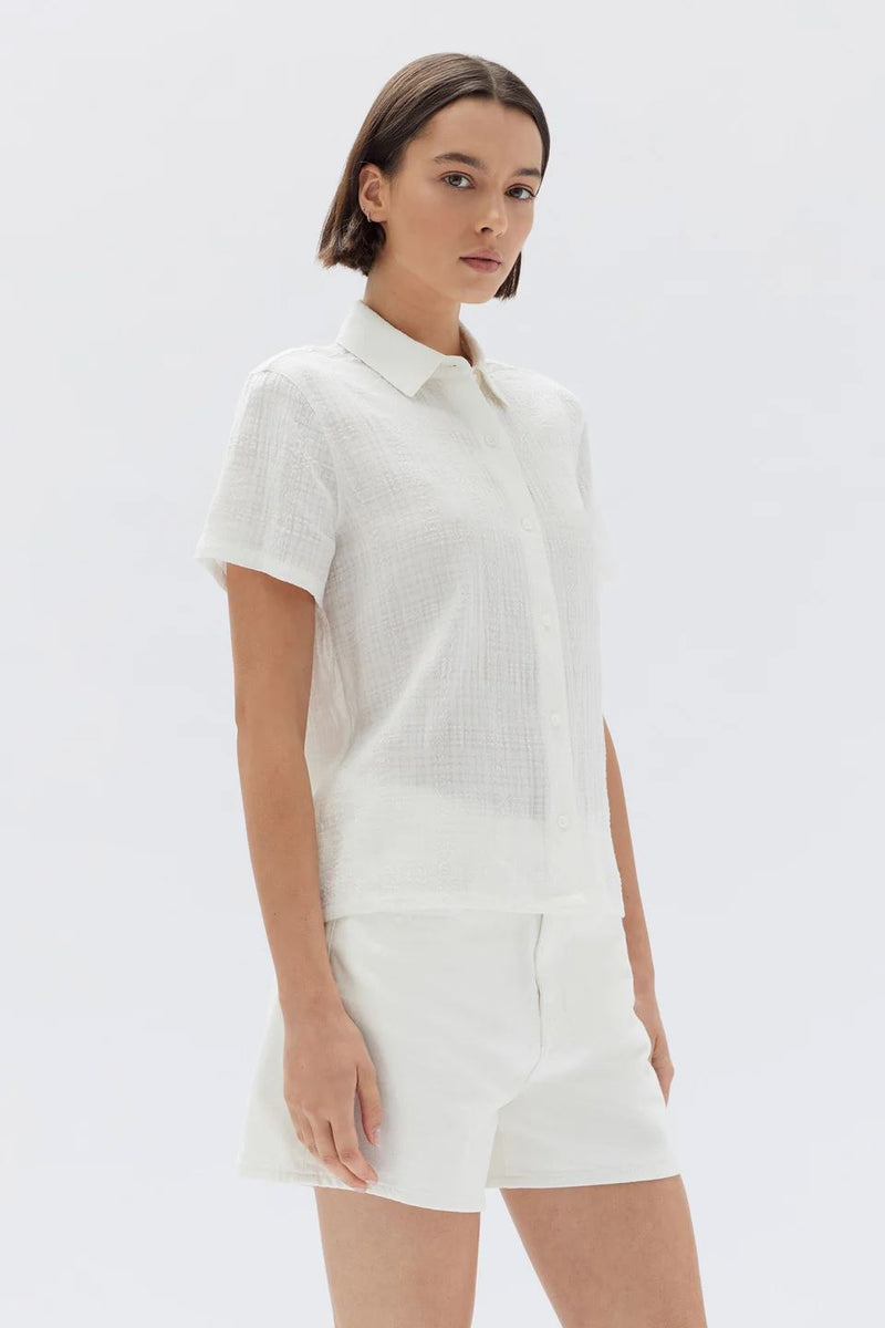 Assembly Label Calliope Short Sleeve Shirt - White Assembly Label