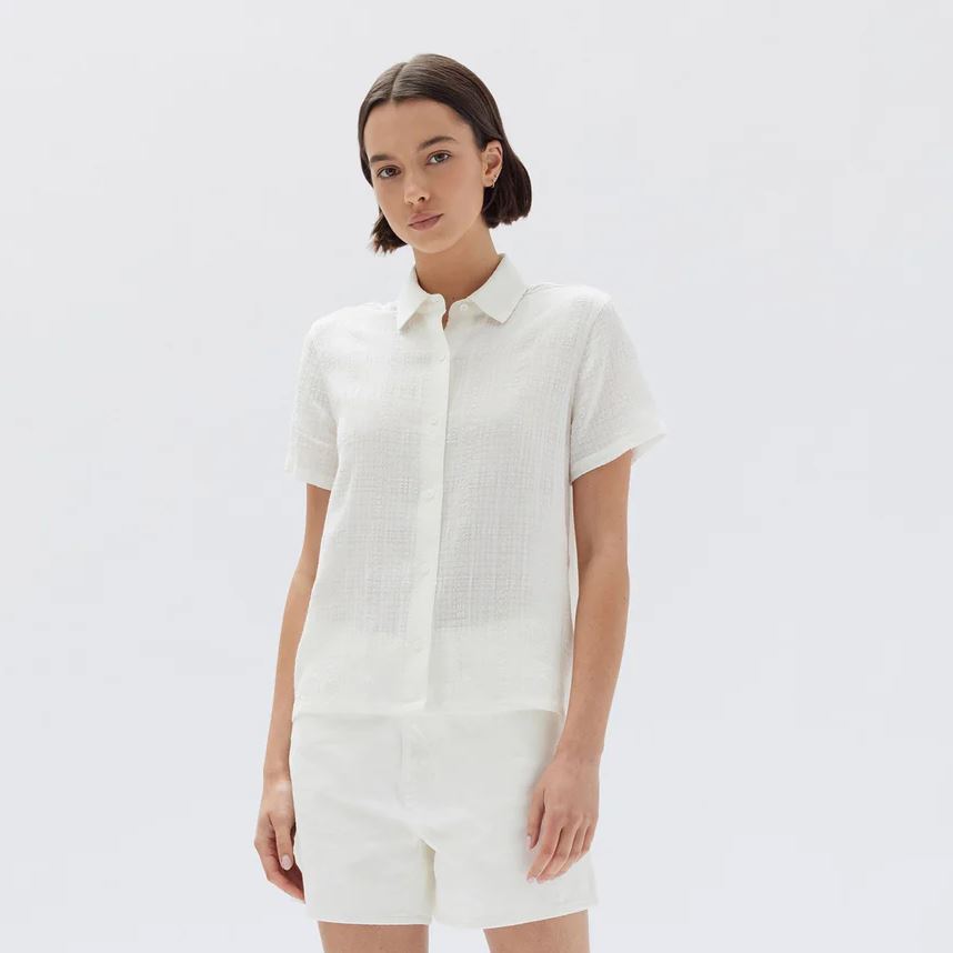 Assembly Label Calliope Short Sleeve Shirt - White Assembly Label