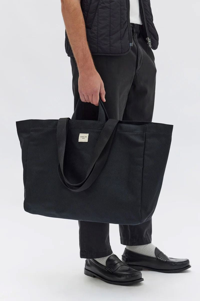 Assembly Label Canvas Tote - Black Assembly Label