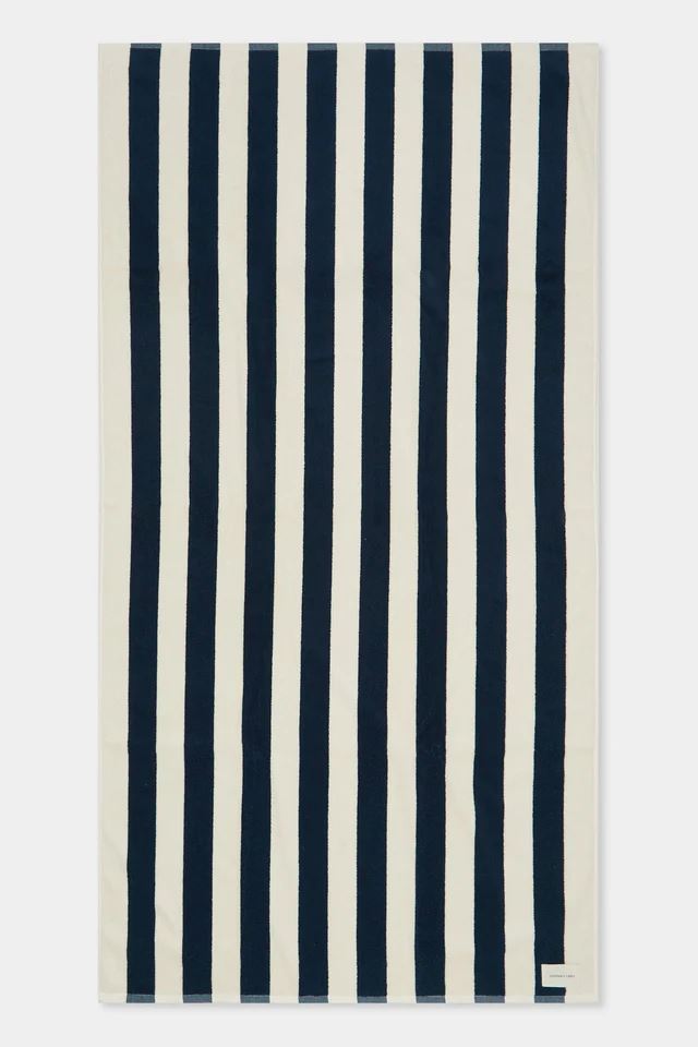 Assembly Label Cotton Stripe Beach Towel True Navy/Cream Assembly Label