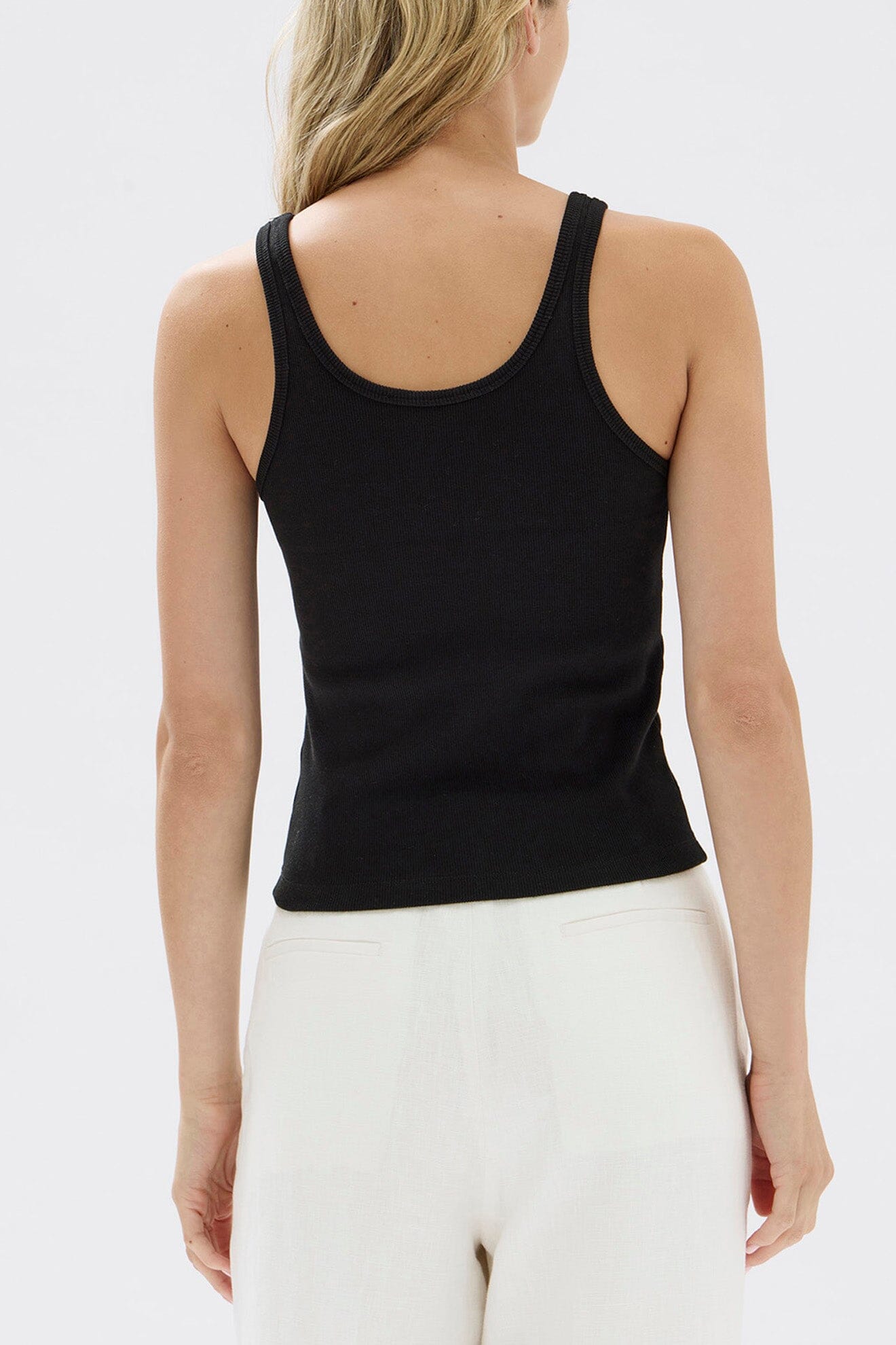 Assembly Label Drew Rib Tank Top - Black Assembly Label