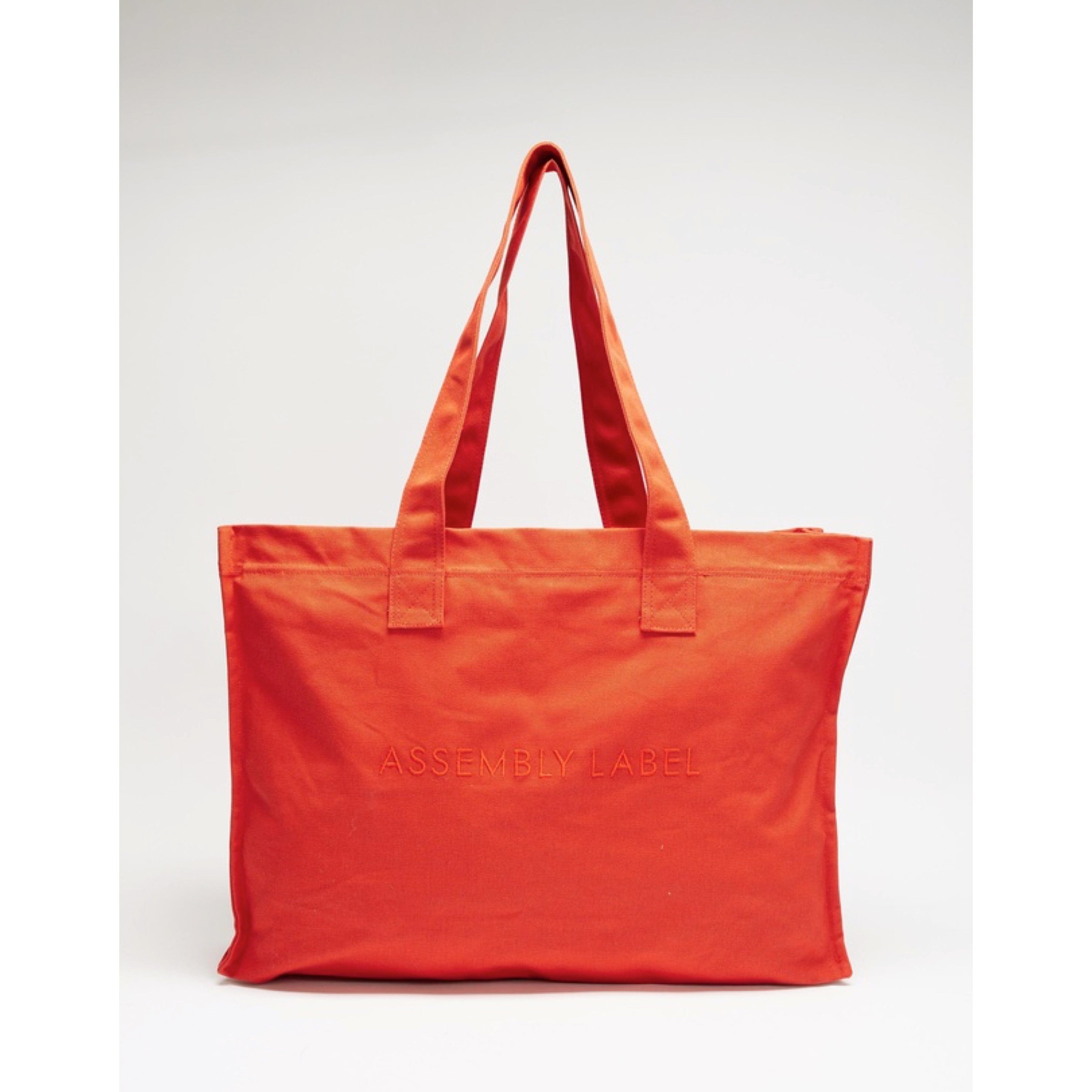 Assembly Label Dune Embroidered Logo Tote - Papaya Assembly Label