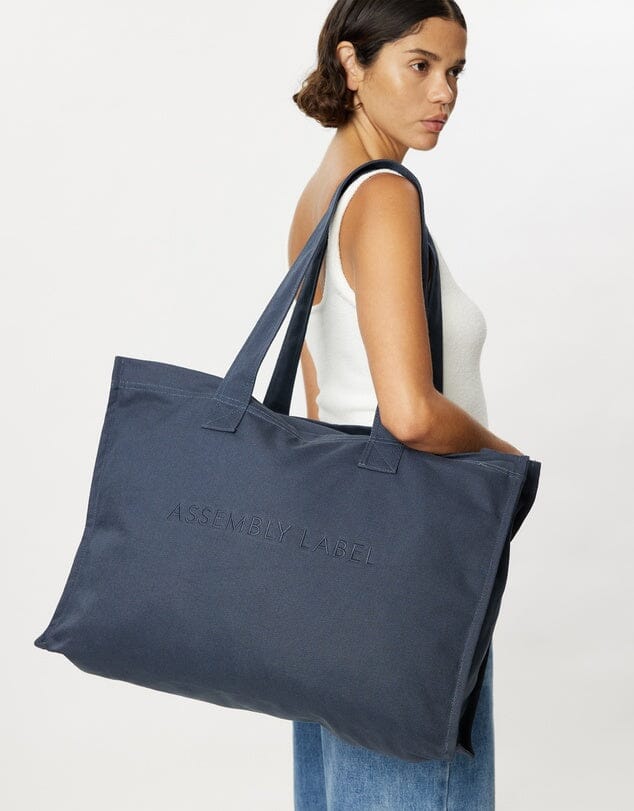 Assembly Label Dune Embroidered Logo Tote - True Navy Assembly Label