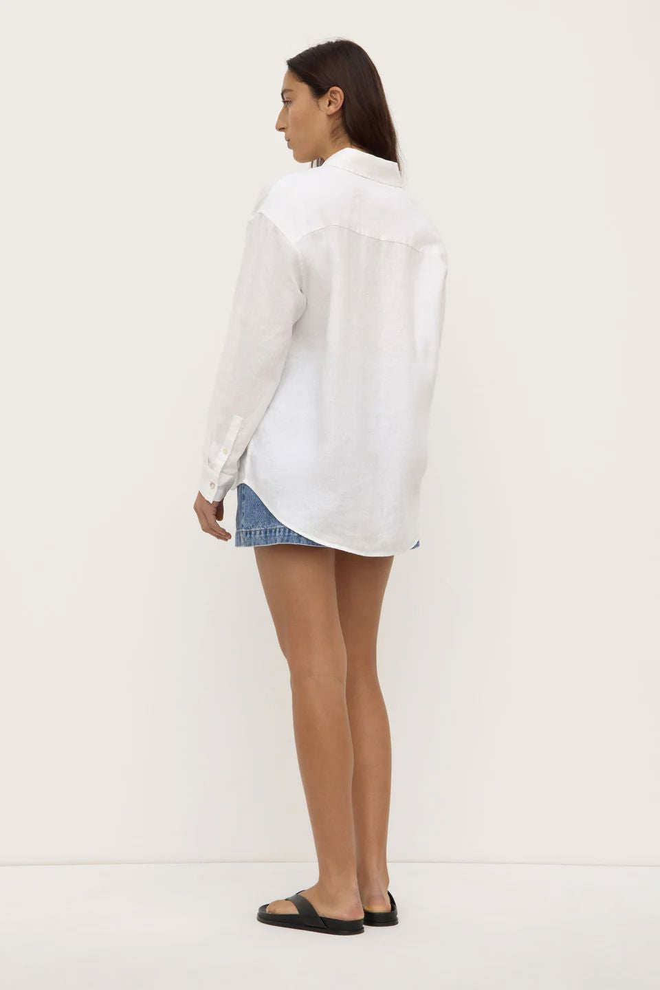 Assembly Label Everyday Womens Linen L/S Shirt - White Assembly Label