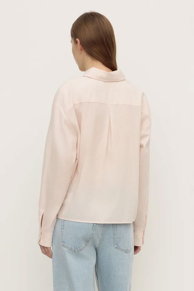 Assembly Label Frankie Cotton Long Sleeve Shirt - Soft Rose Assembly Label
