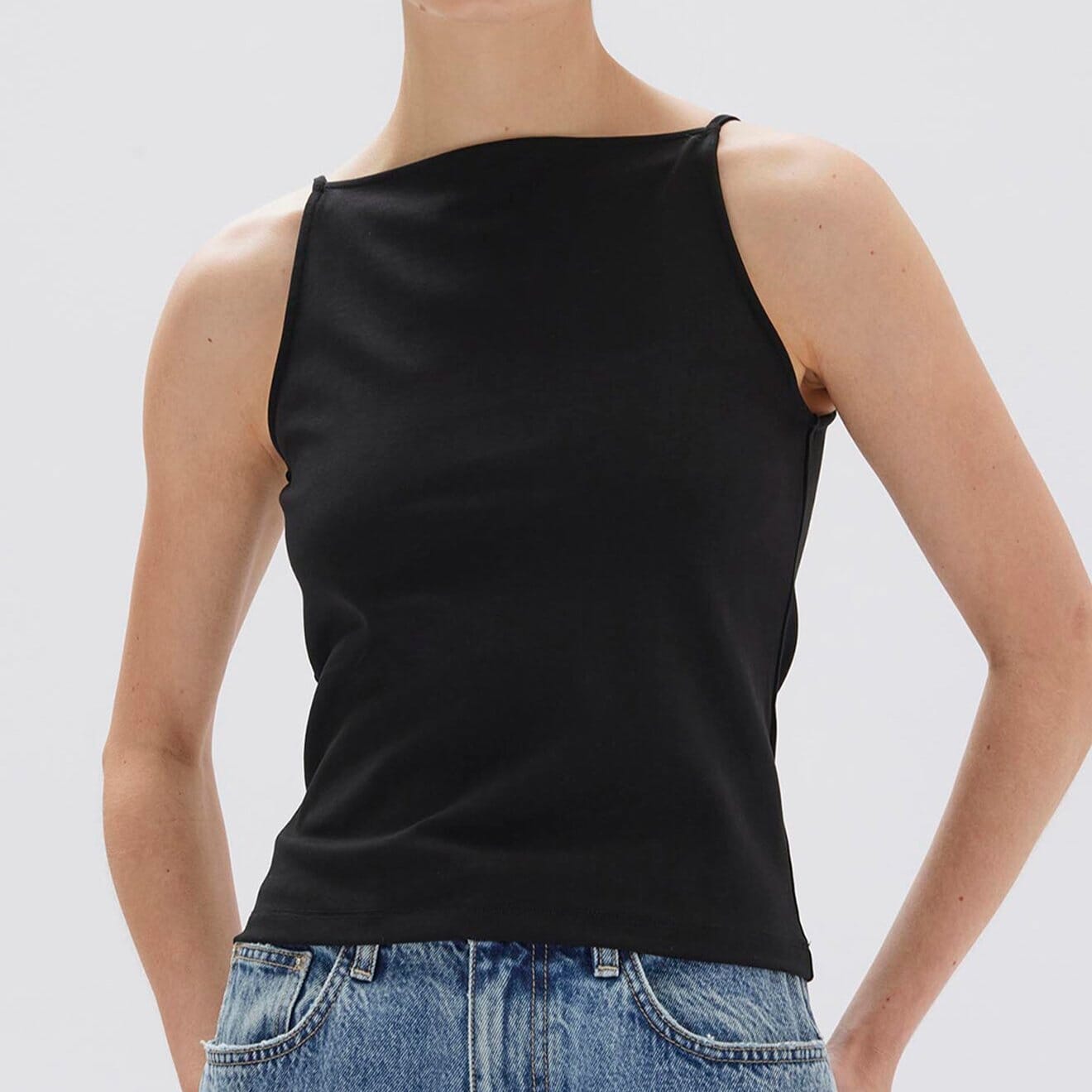 Assembly Label Ines Jersey Tank - Black Assembly Label