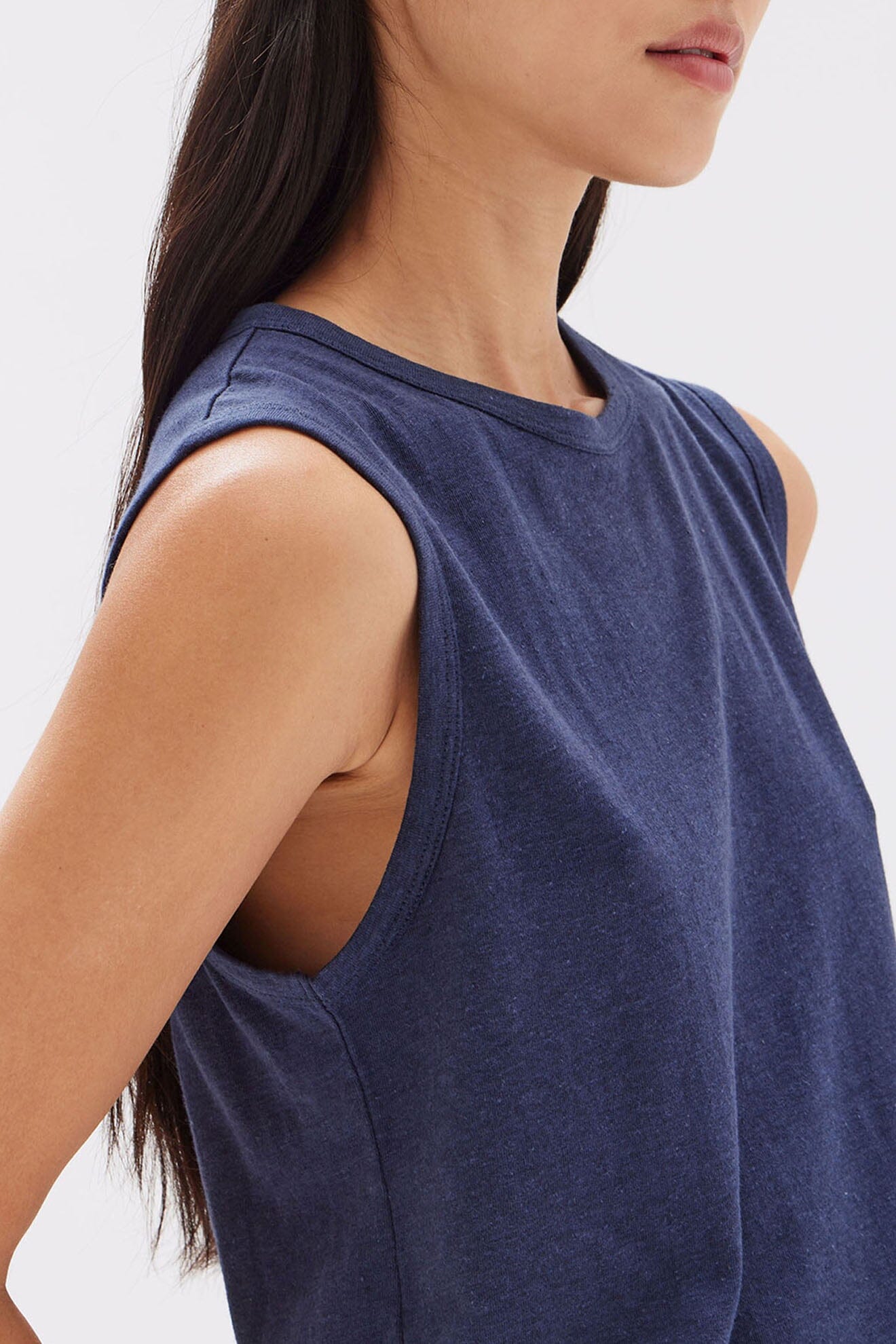 Assembly Label Kiana Linen Tank - True Navy Assembly Label