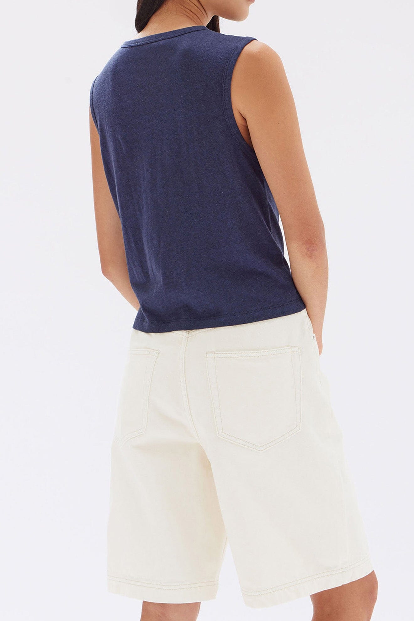 Assembly Label Kiana Linen Tank - True Navy Assembly Label