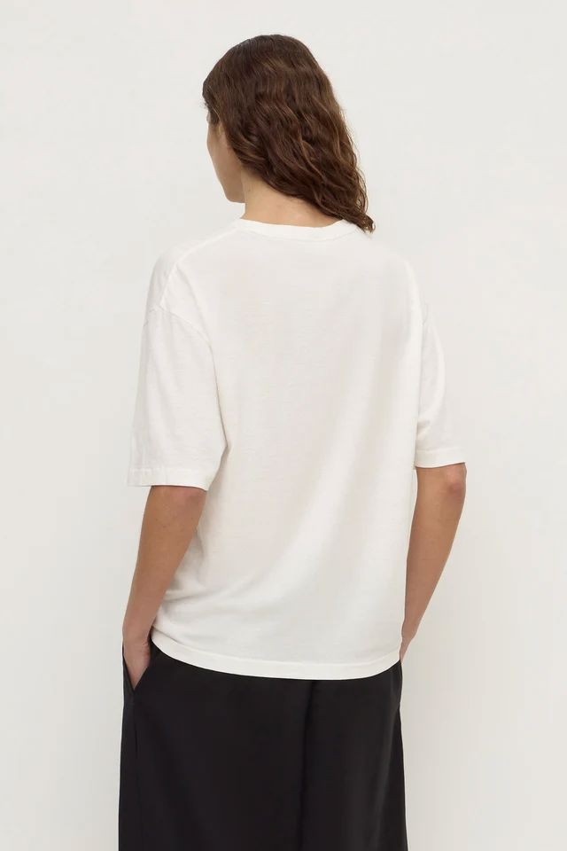 Assembly Label Kira Cotton Hemp Tee - Antique White Assembly Label