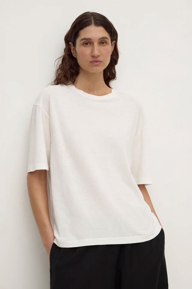 Assembly Label Kira Cotton Hemp Tee - Antique White Assembly Label