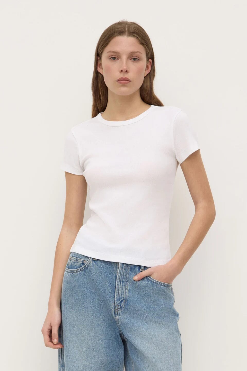 Assembly Label Linley Rib Tee - White Assembly Label