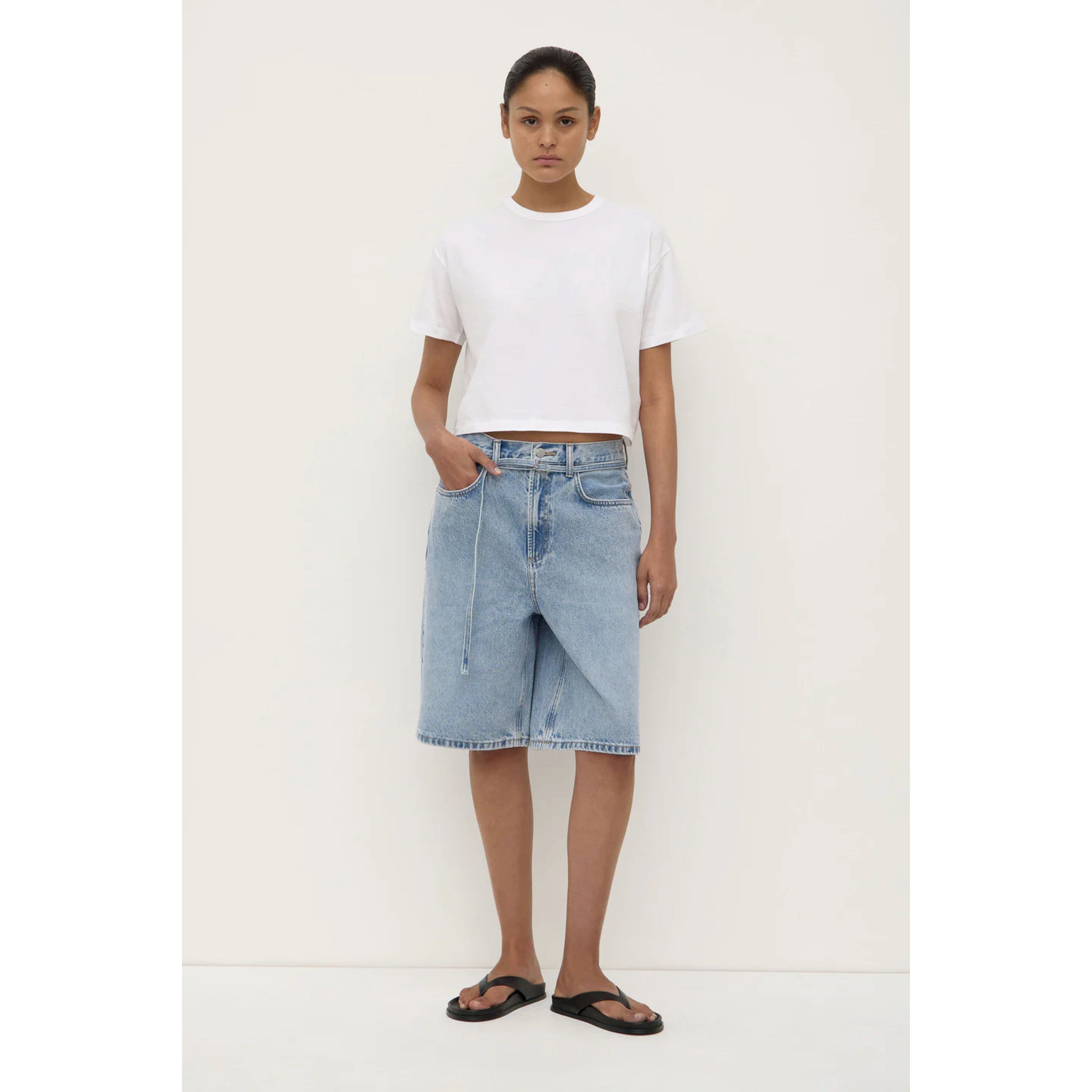 Assembly Label Loose Fit Long Denim Short - Mid Stone Wash Assembly Label