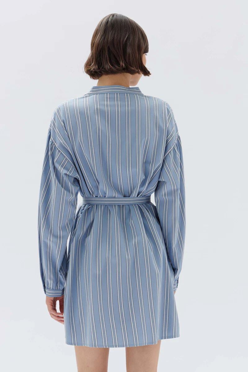 Assembly Label Luna Stripe Mini Dress - Glacial Stripe Assembly Label