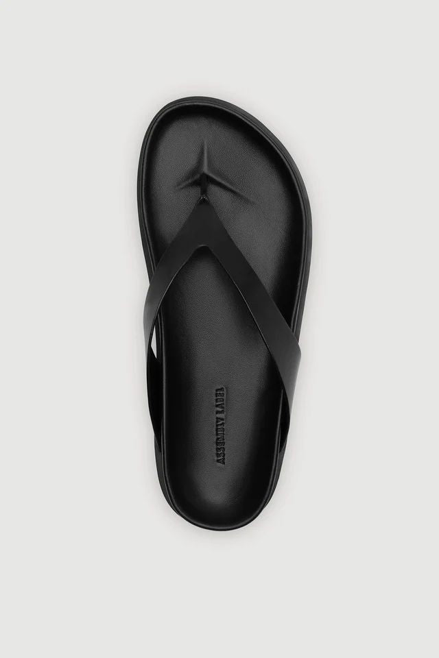 Assembly Label Mela Leather Thong - Black Slides Assembly Label 