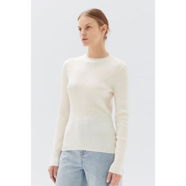 Assembly Label Mia Long Sleeve Knit- Antique White Assembly Label