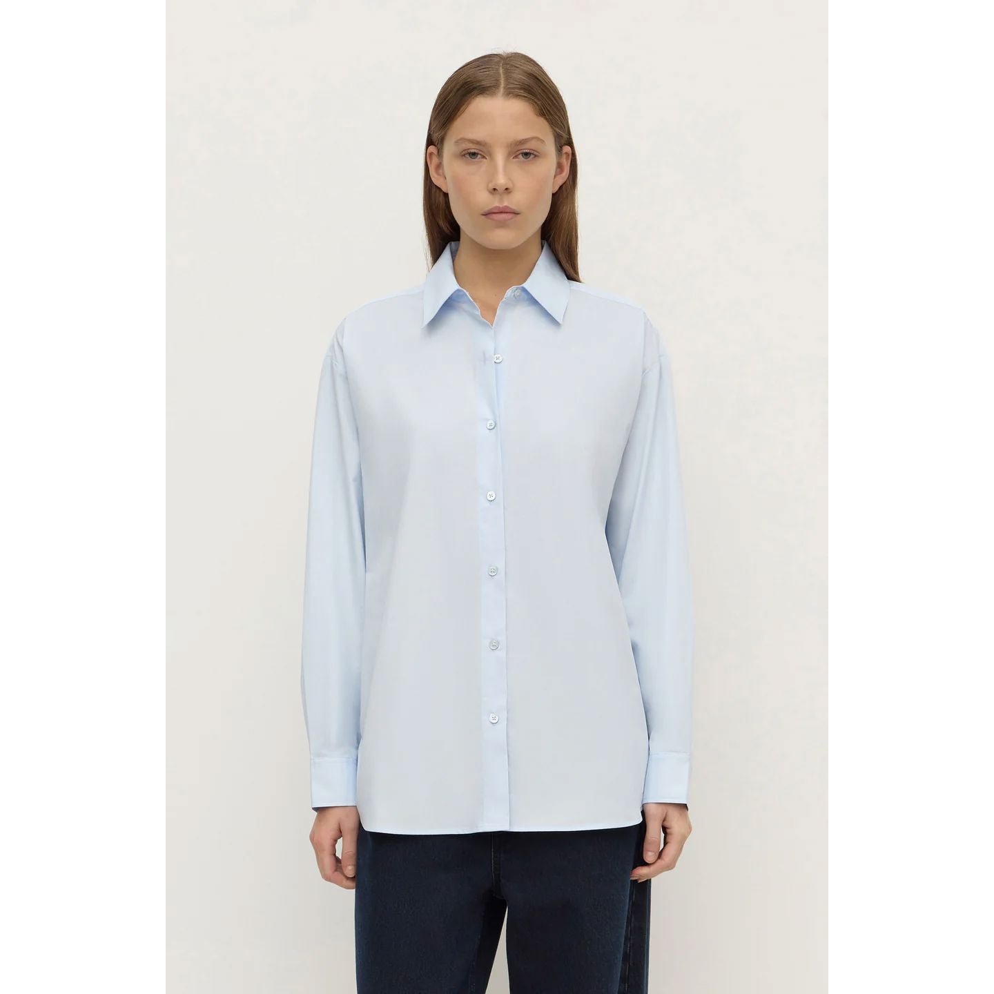 Assembly Label Micha Poplin Shirt - Powder Blue Women's Shirt Assembly Label 