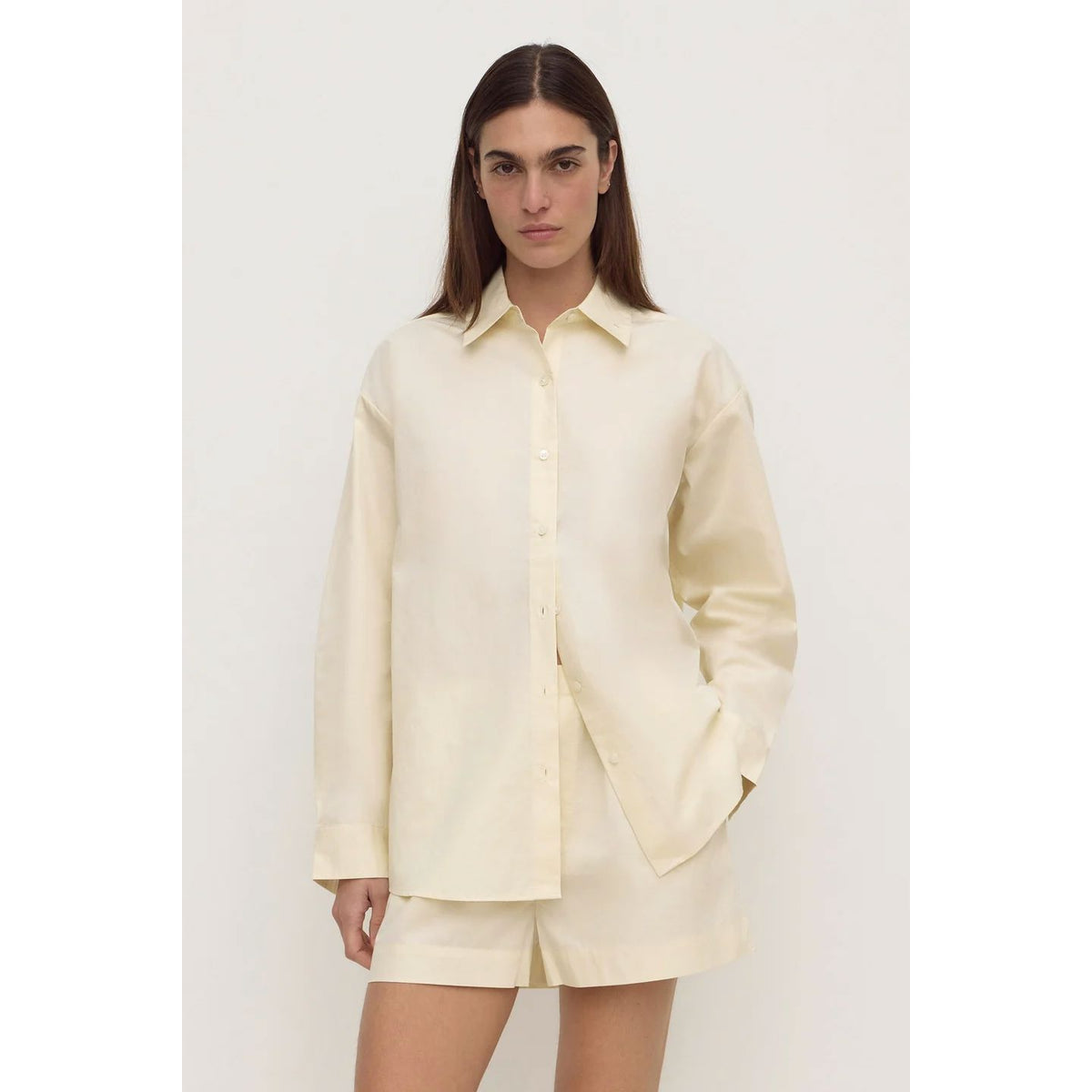 Assembly Label Micha Poplin Shirt - Vanilla Women's Shirt Assembly Label 