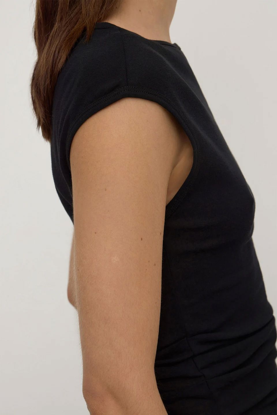 Assembly Label Mika Capped Sleeve Top - Black Top Assembly Label 