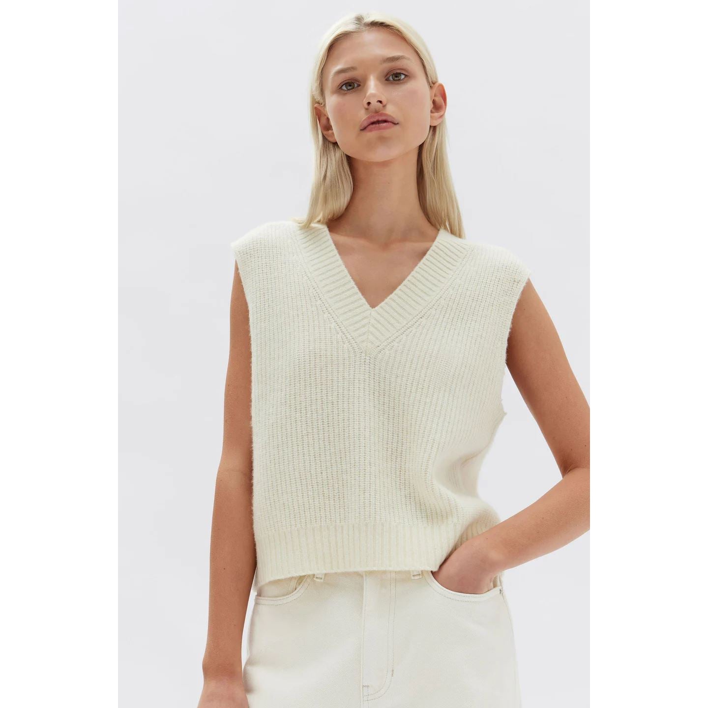 Assembly Label Nova Knit Vest - Cream Assembly Label