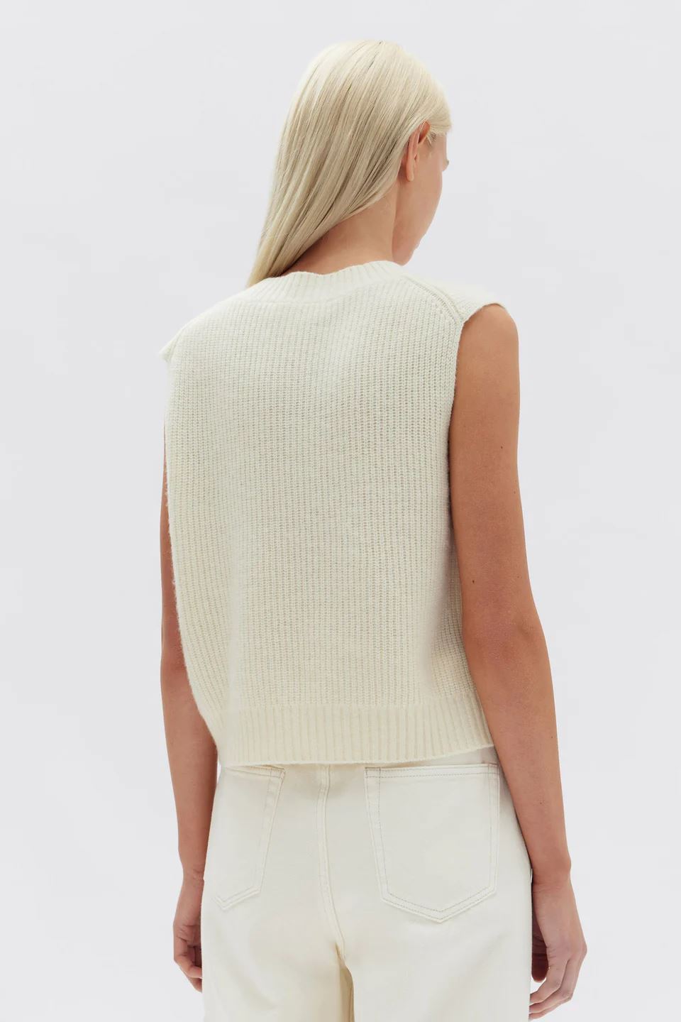 Assembly Label Nova Knit Vest - Cream Assembly Label