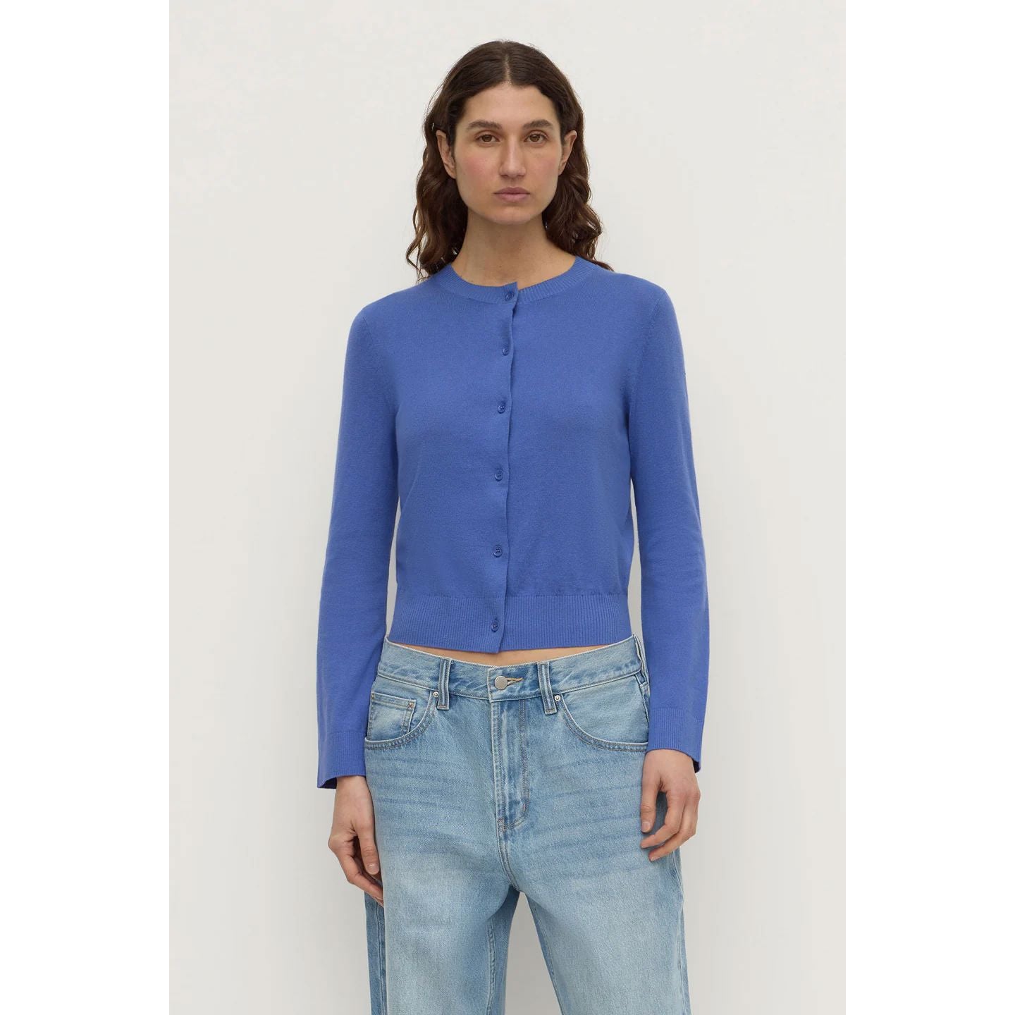 Assembly Label Orina Cotton Cashmere Cardigan - New Blue Women's Cardigan Assembly Label 