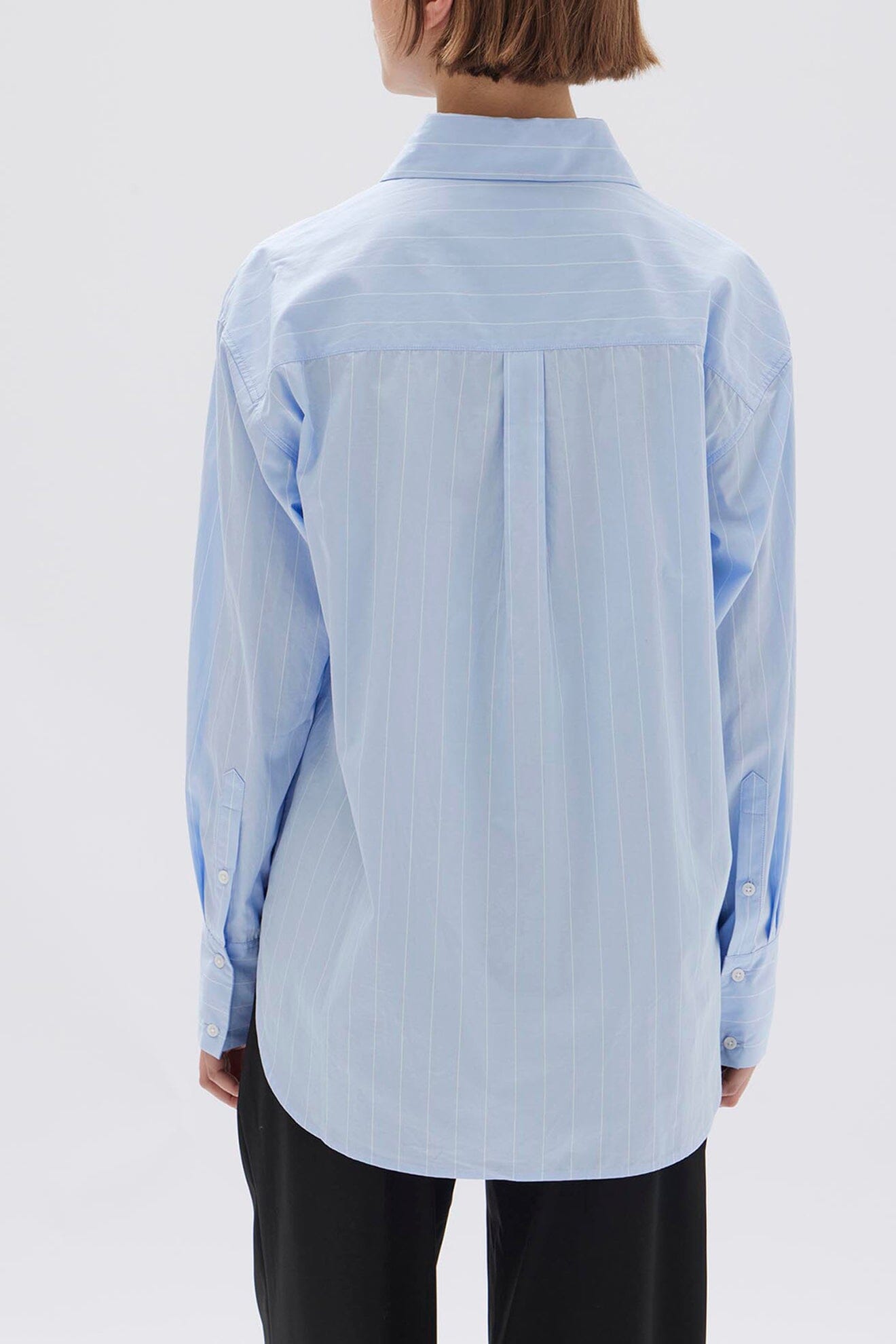 Assembly Label Otis Poplin Stripe Long Sleeve Shirt - Bahama/White Assembly Label