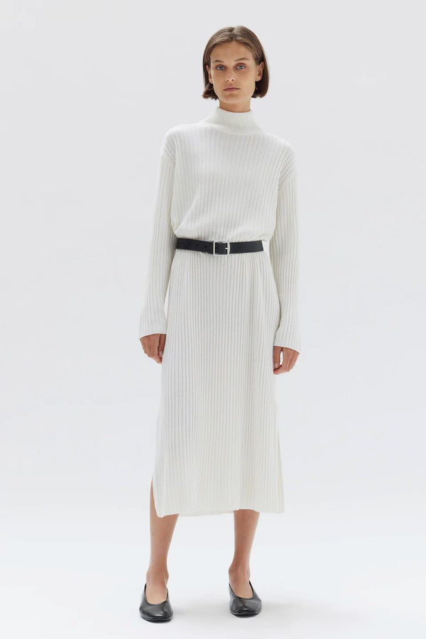 Assembly Label Pearl Roll Neck Knit Dress - Cream Assembly Label